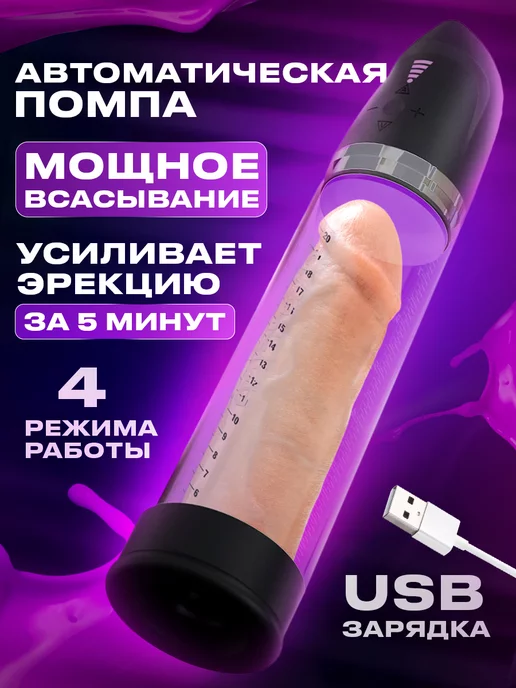 Вакуумная помпа для мужчин Penis pump powerup, прозрачная