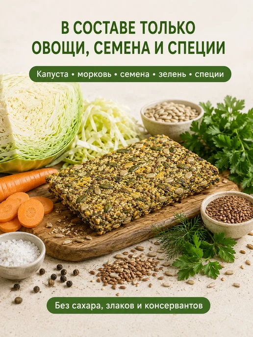 Daily Vegers Хлебцы без глютена и сахара, в пост, снеки в школу капуста, вариант, фото 3