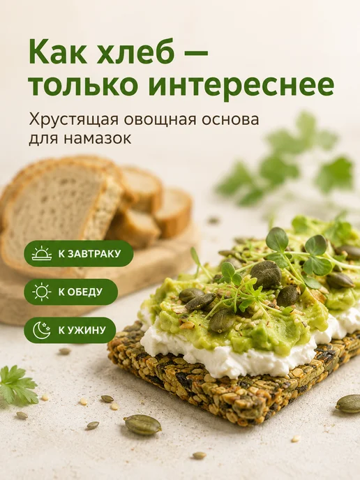 Daily Vegers Хлебцы без глютена и сахара, в пост, снеки в школу капуста, вариант, фото 4