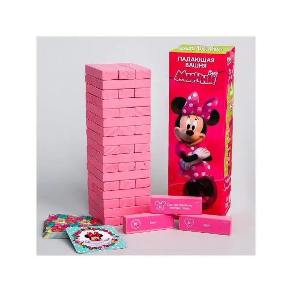 Игра Падающая башня 54 бруска Минни Маус Дисней