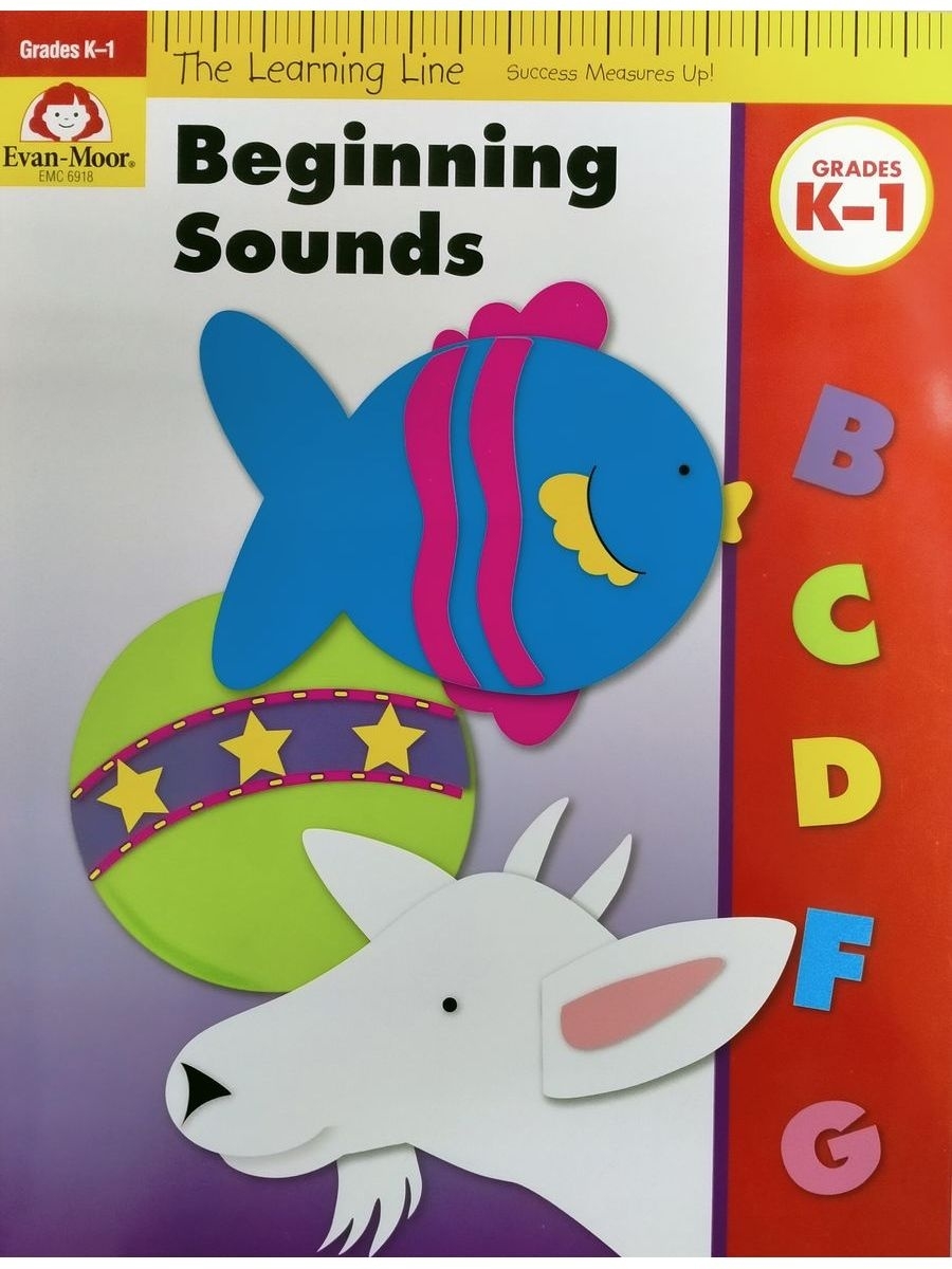 Grades k. Workbook lines. Beginner English book. Beginning Sounds. Grades k-1.