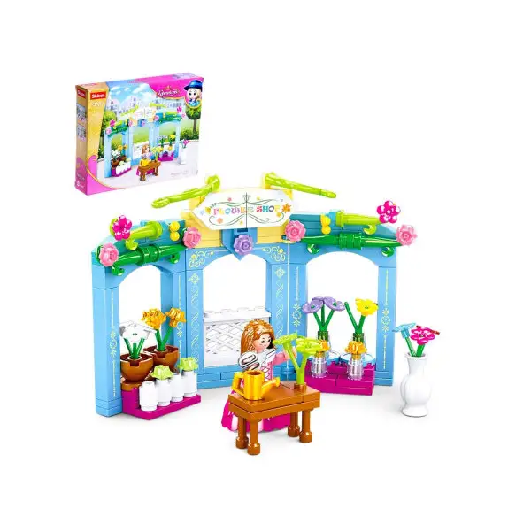 Конструктор Розовая мечта "Цветочный магазин", 154 детали