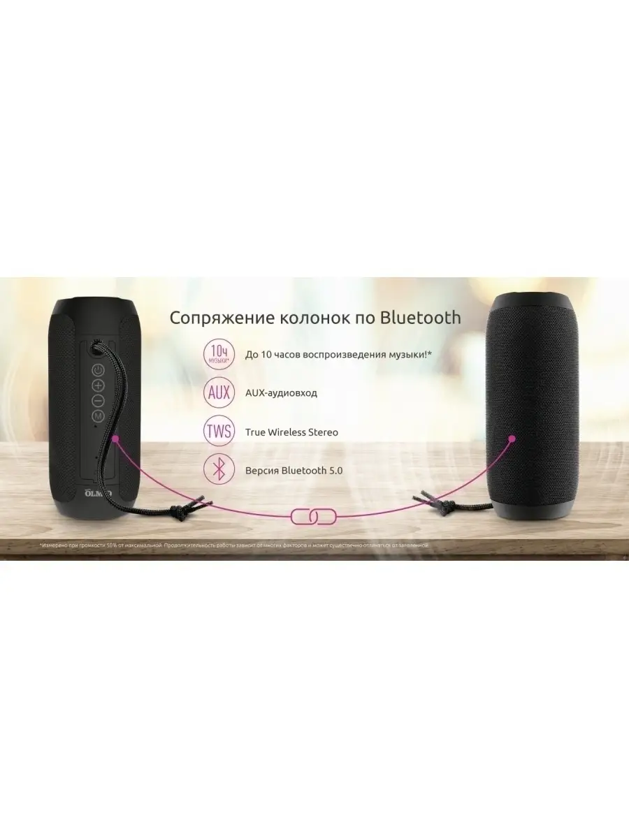 Музыкальная колонка HIT (BS-01) 10 Вт/bluetooth OLMIO 50830699 купить в  интернет-магазине Wildberries