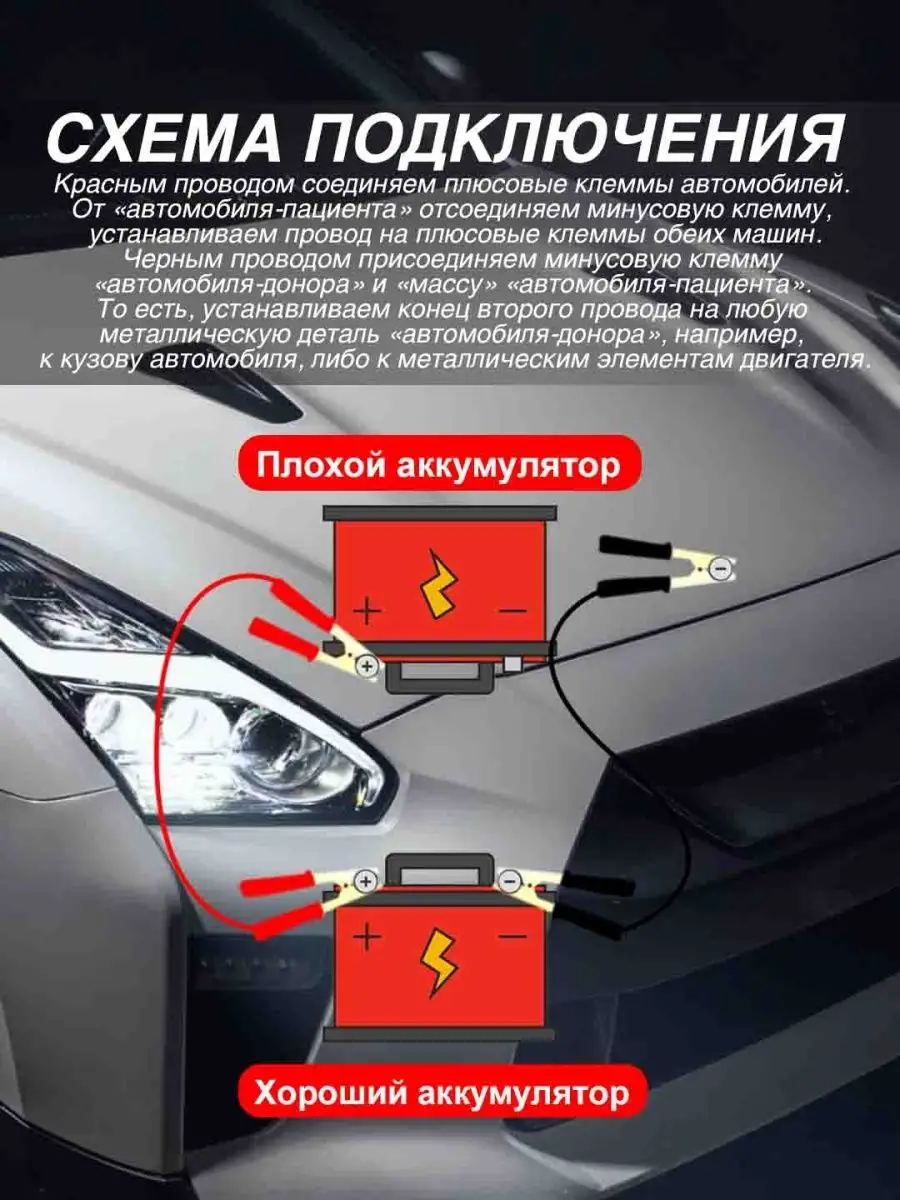 Провода прикуривания 600А пусковые крокодилы NTS AUTO 50863830 купить за 1  432 ₽ в интернет-магазине Wildberries