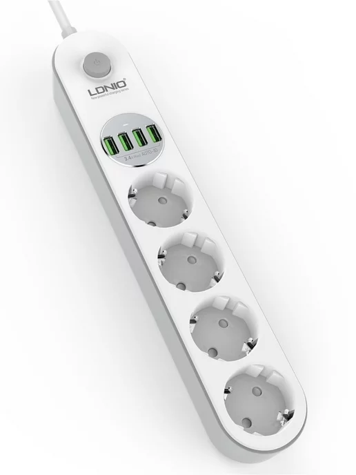 LDNIO Удлинитель сетевой фильтр 2 метра с USB зарядкой, 2 м, фото 7