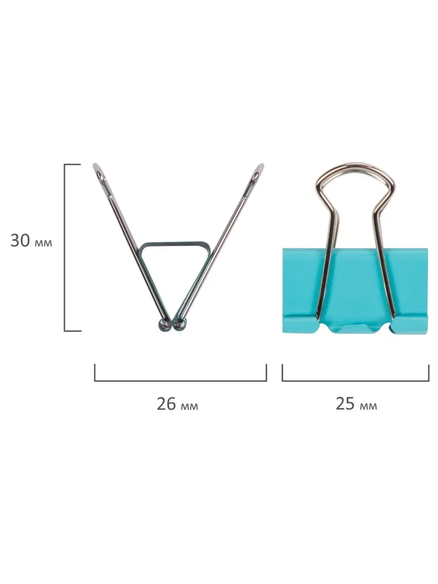 Зажимы для бумаги (зажим для бумаг) 25 мм, черные / разноцветные,  канцелярские, набор 12 шт Office space 51113988 купить в интернет-магазине  Wildberries
