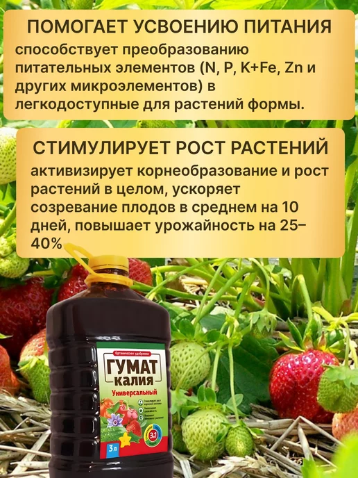 БиоМастер Удобрение Гумат Калия, 3л, 3 л, фото 2