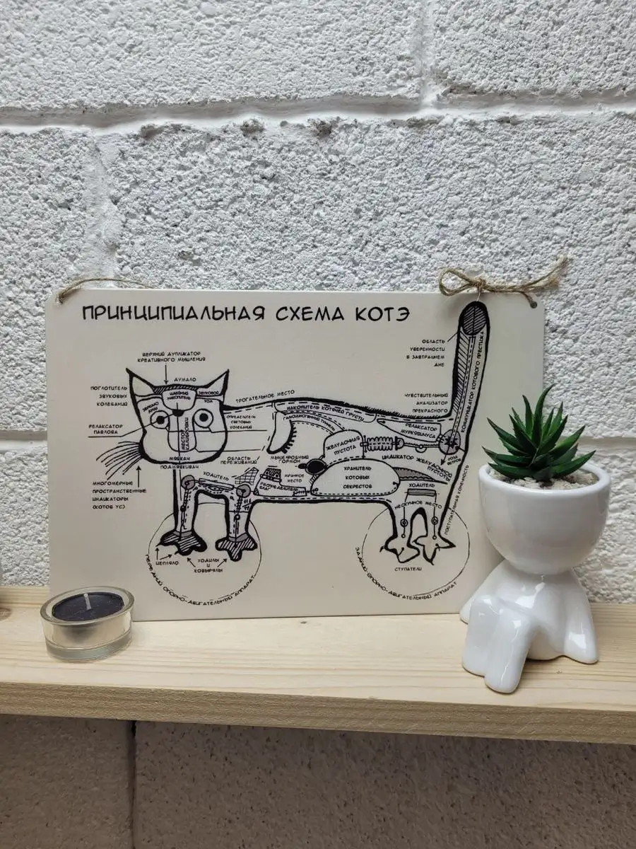 Коты и собаки Схема кота постер