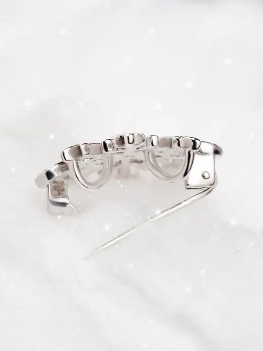 Teya jewelry Брошь снежинка с танзанитом серебро булавка, серебристый, фото 3