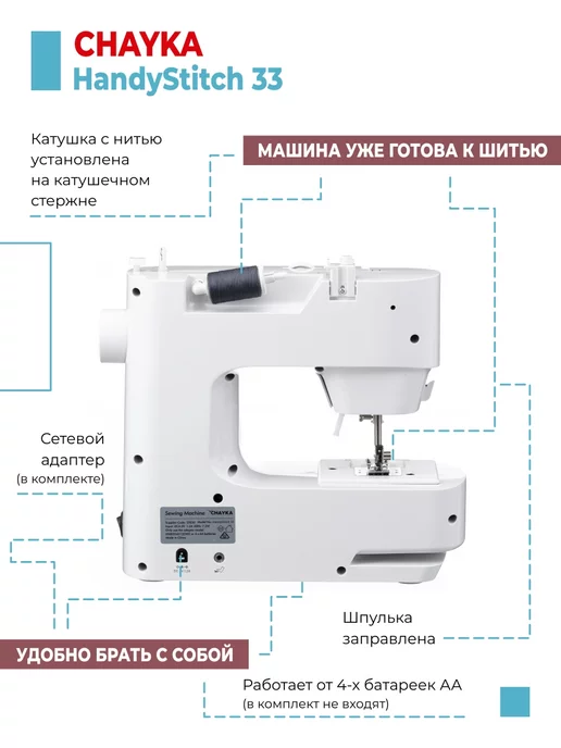 Chayka Швейная машинка Handy Stitch 33, вариант, фото 6
