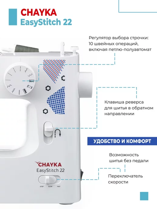Chayka Швейная машинка Handy Stitch 33, вариант, фото 8