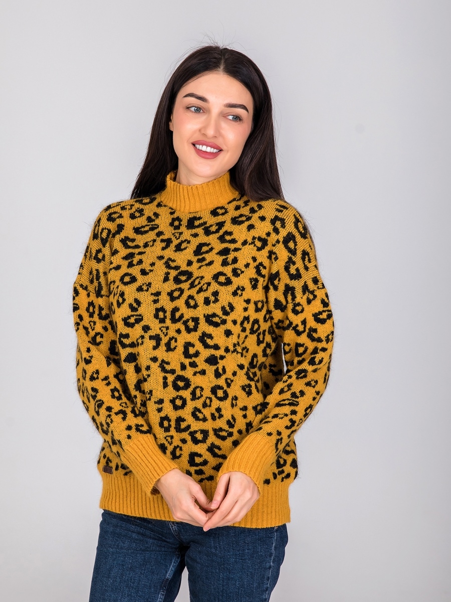 Леопардовый свитер женский