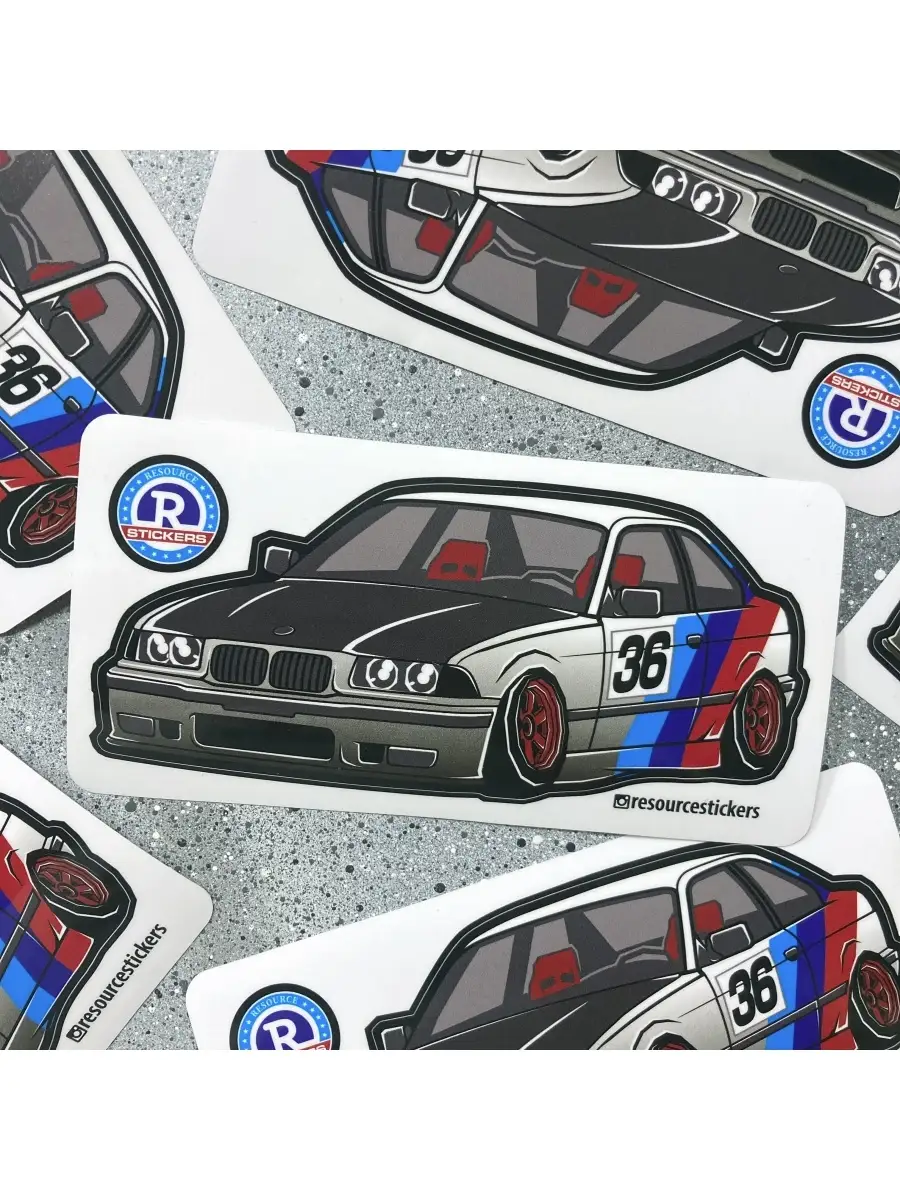 Виниловая наклейка машинка BMW E36 sport 14.5х7 Resource Stickers 51272675  купить за 212 ₽ в интернет-магазине Wildberries