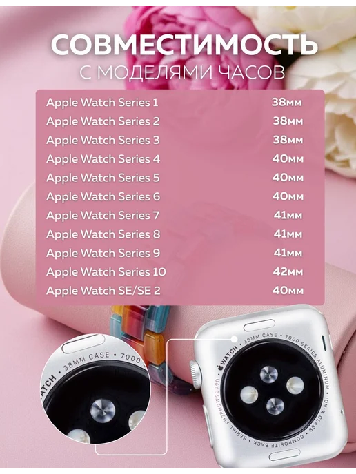 BRONO MO Ремешок для Apple Watch 38 40 41 mm, розовый, фото 6