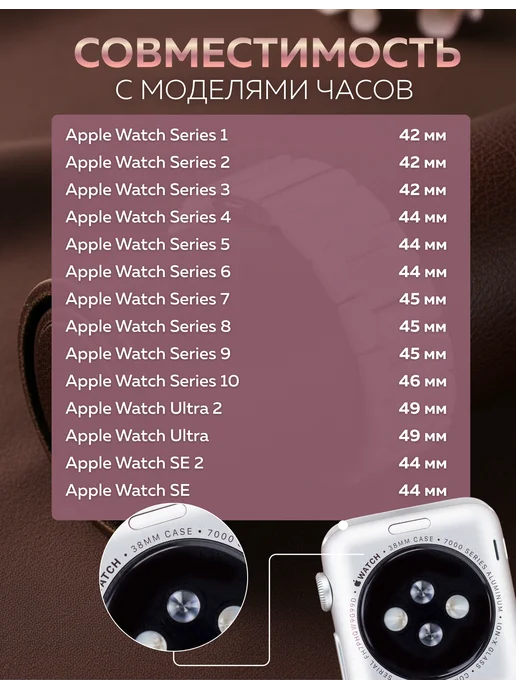 BRONO MO Ремешок для Apple Watch 42 44 45 46 49 mm (Ultra 1-2), серый, фото 8