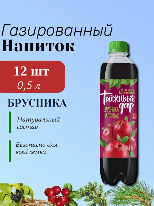 Таежный дар Натуральный газированный напиток 6 шт х 1,45 л, 12 шт, 500 мл, фото 6