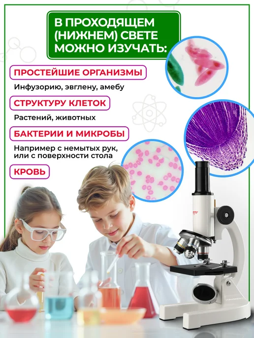Микромед Микроскоп профессиональный детский 6+, вариант, фото 6