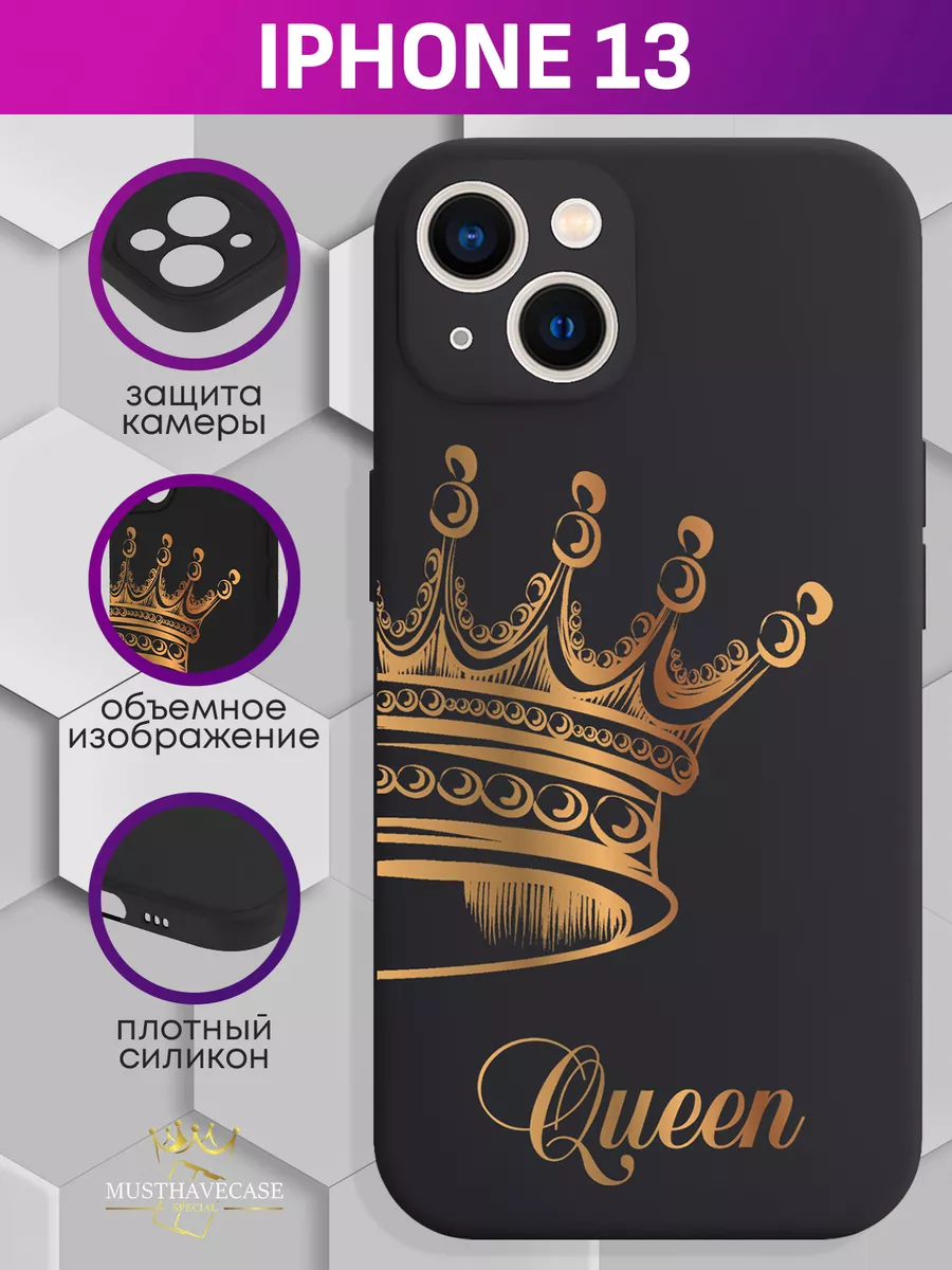 Чехол на iPhone 13 с принтом Корона Queen MustHaveCase 51418122 купить за  514 ? в интернет-магазине Wildberries