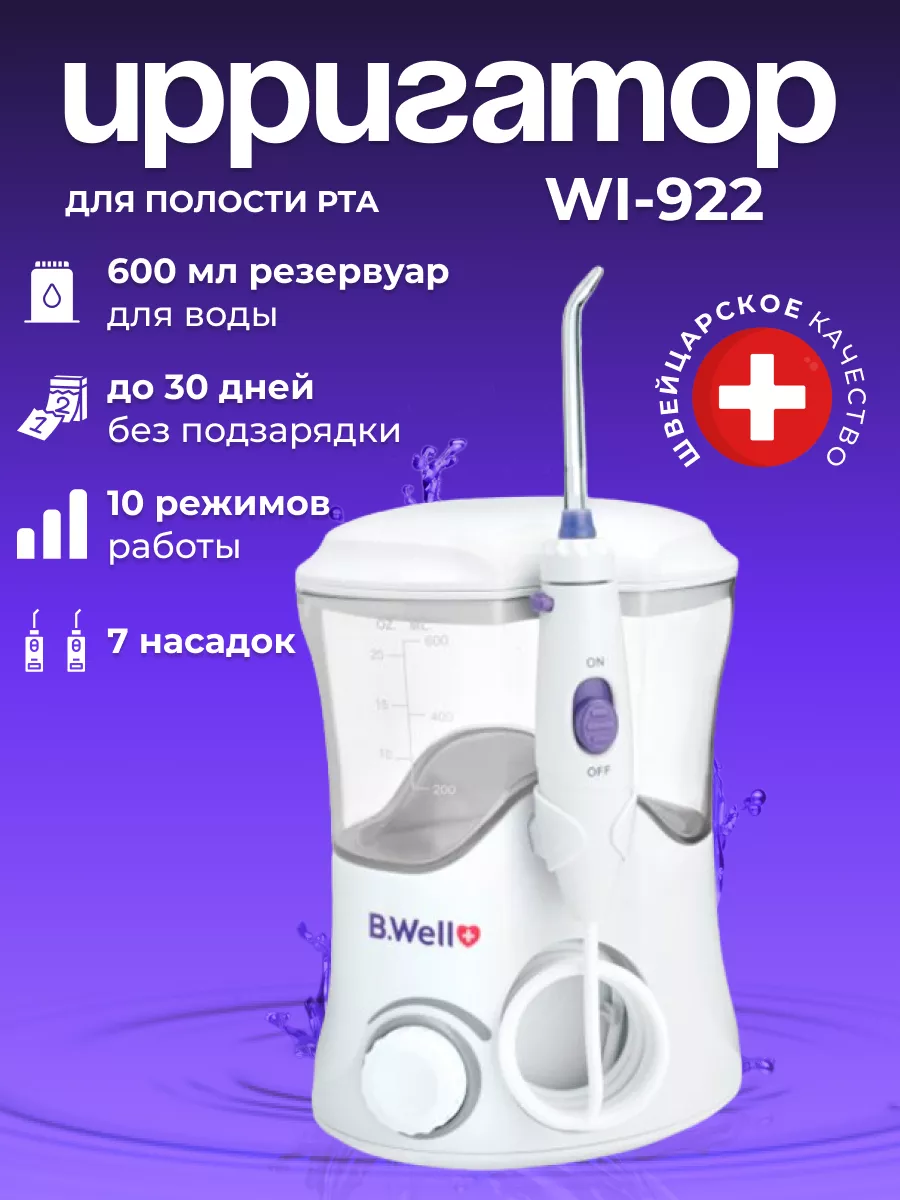 Ирригатор для полости рта WI-922 B.Well 51452297 купить за 4 944 ₽ в  интернет-магазине Wildberries