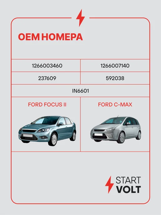 STARTVOLT Регулятор напряжения генератора Ford Focus II C-MAX, вариант, фото 2