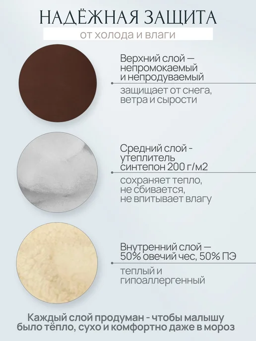 Чудо-Чадо Конверт в коляску зимний New Classic, коричневый, фото 2