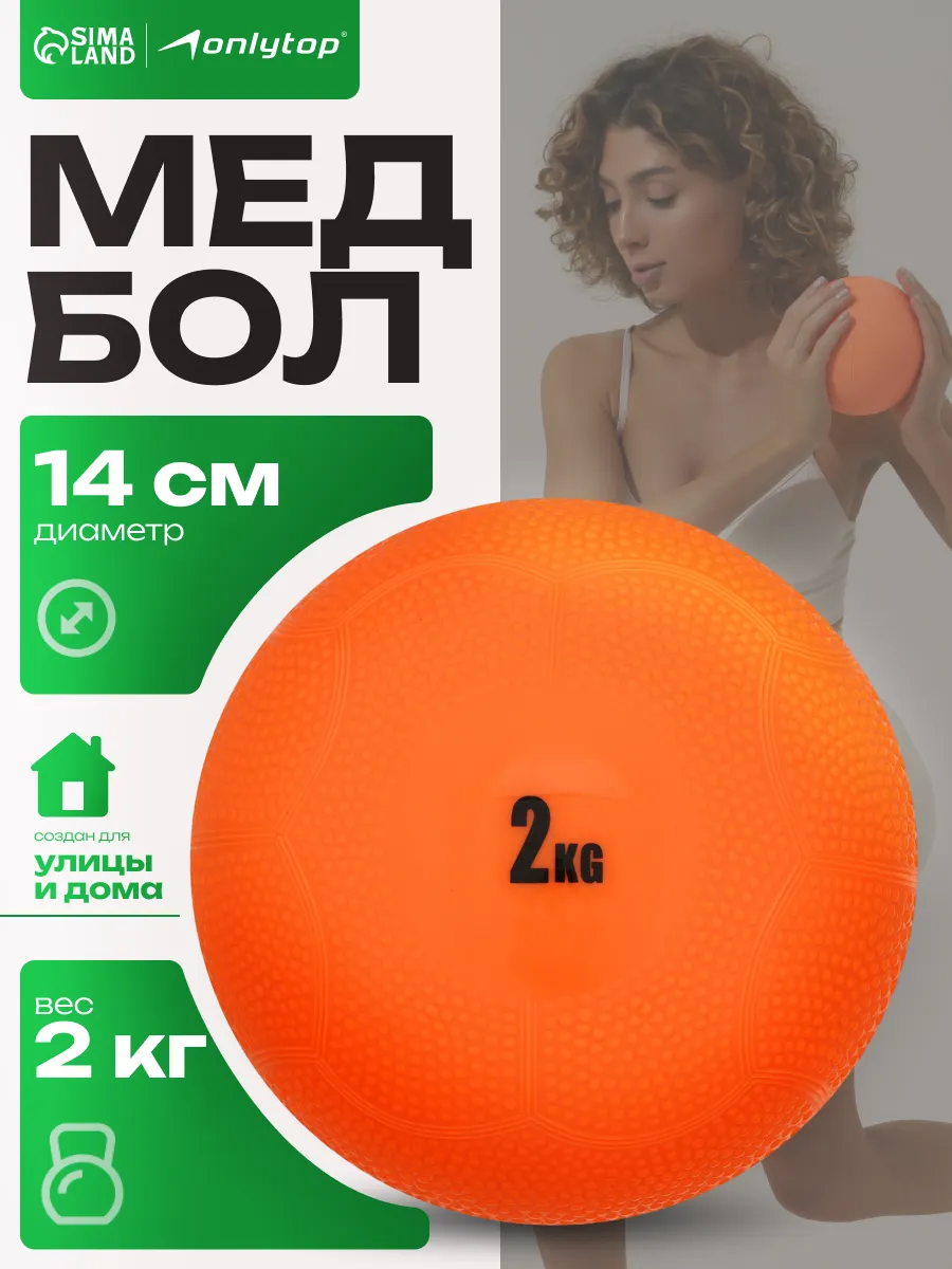 Медбол 2 кг медицинбол мяч для фитнеса