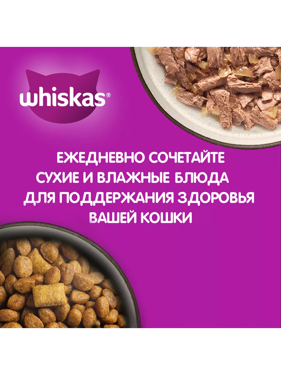 Сухой корм для кошек, подушечки с паштетом, говядина, 5кг Whiskas 51698769  купить за 1 924 ₽ в интернет-магазине Wildberries