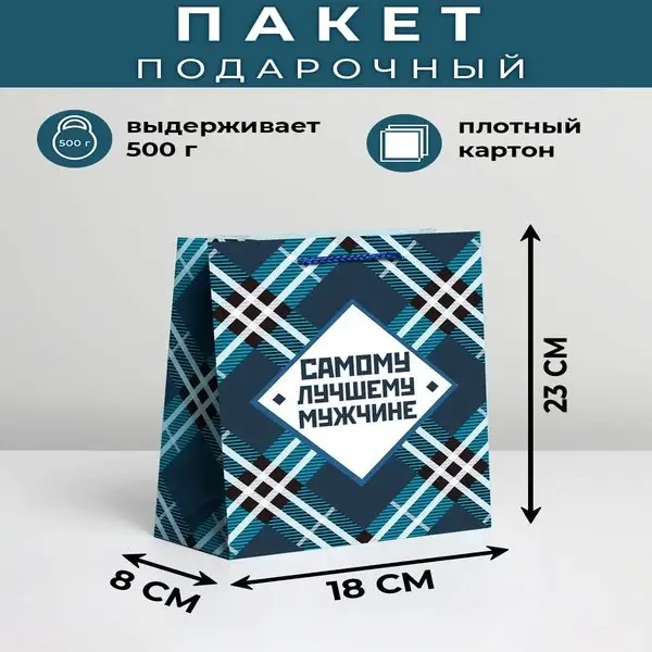 Подарочный пакет бумажный мужской