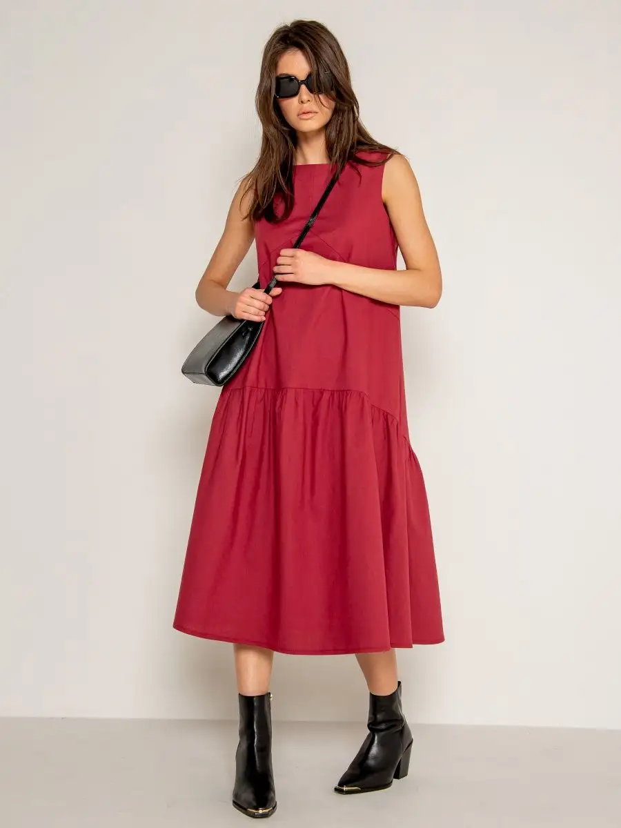 Женское летнее платье трапеция свободное Ashley Rose 51883521 купить за 2  990 ₽ в интернет-магазине Wildberries