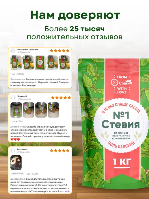 Я Стевия Сахарозаменитель жидкий стевия премиум 30 г, капли пп, 1 кг, фото 7