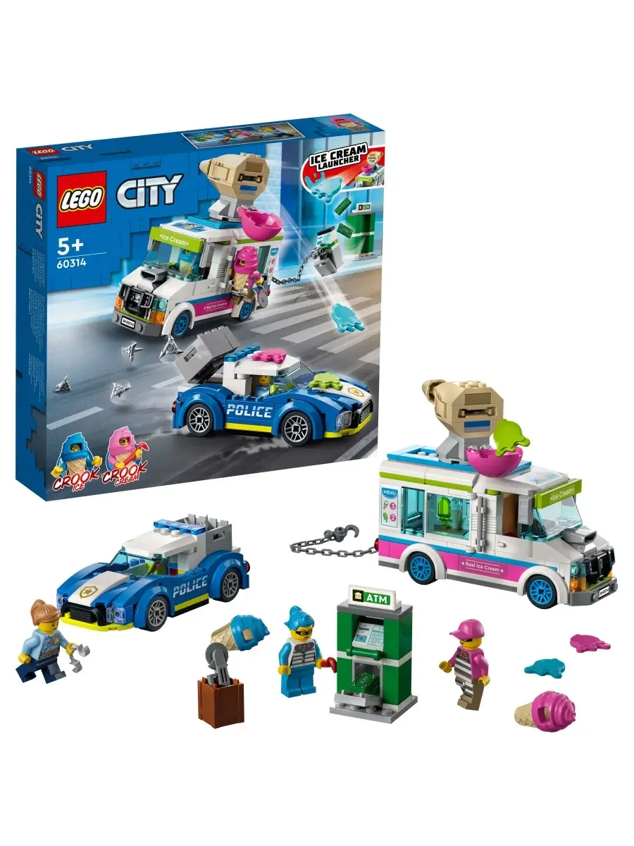 Конструктор LEGO City Police 60314 Погоня полиции за грузовиком с мороженым  LEGO 51987337 купить в интернет-магазине Wildberries