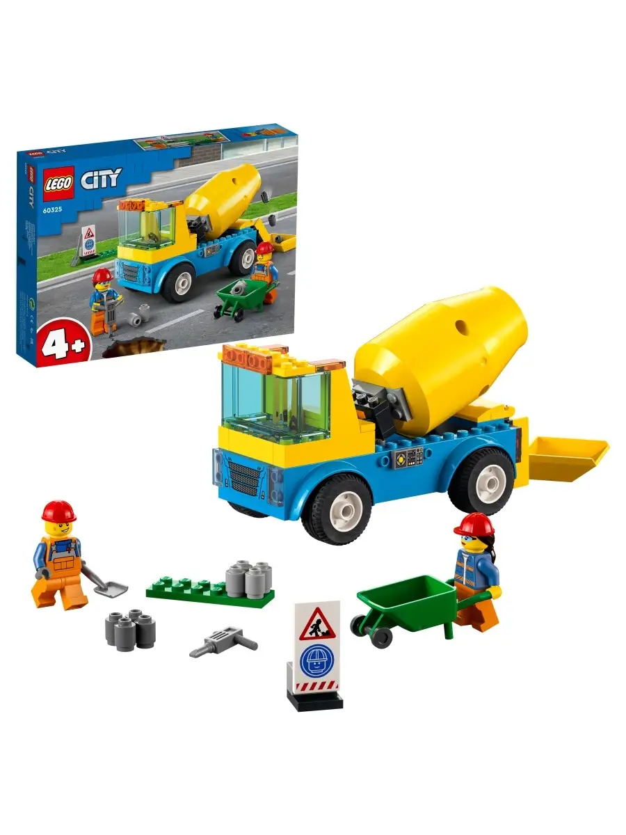 Конструктор LEGO City Great Vehicles 60325 Бетономешалка LEGO 51987350  купить в интернет-магазине Wildberries