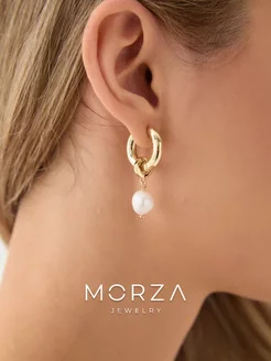 Серьги конго с подвесками из натурального жемчуга Morza Jewelry 51997008 купить за 2 516 ₽ в интернет-магазине Wildberries