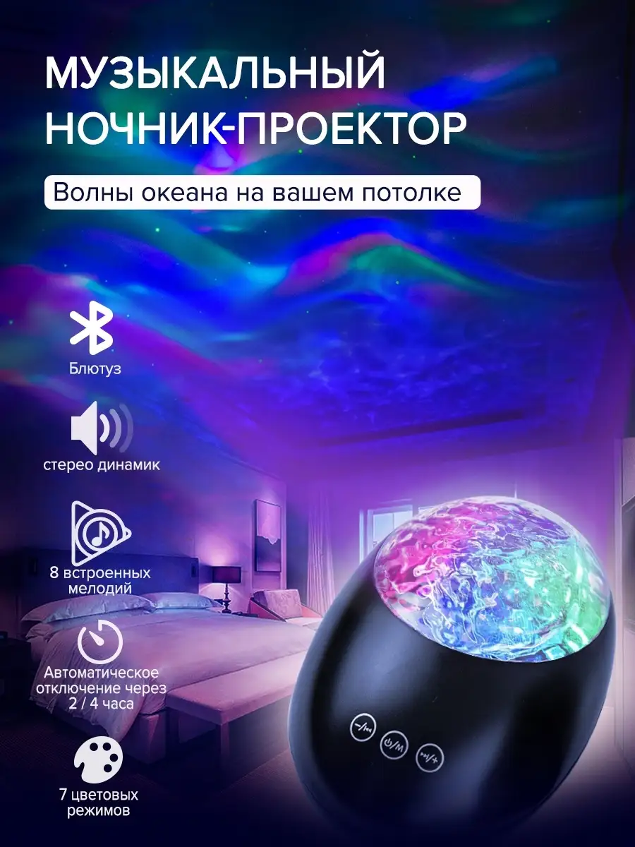 Ночник проектор музыкальный OCEAN SKY Star Glow Smart 52012706 купить в  интернет-магазине Wildberries