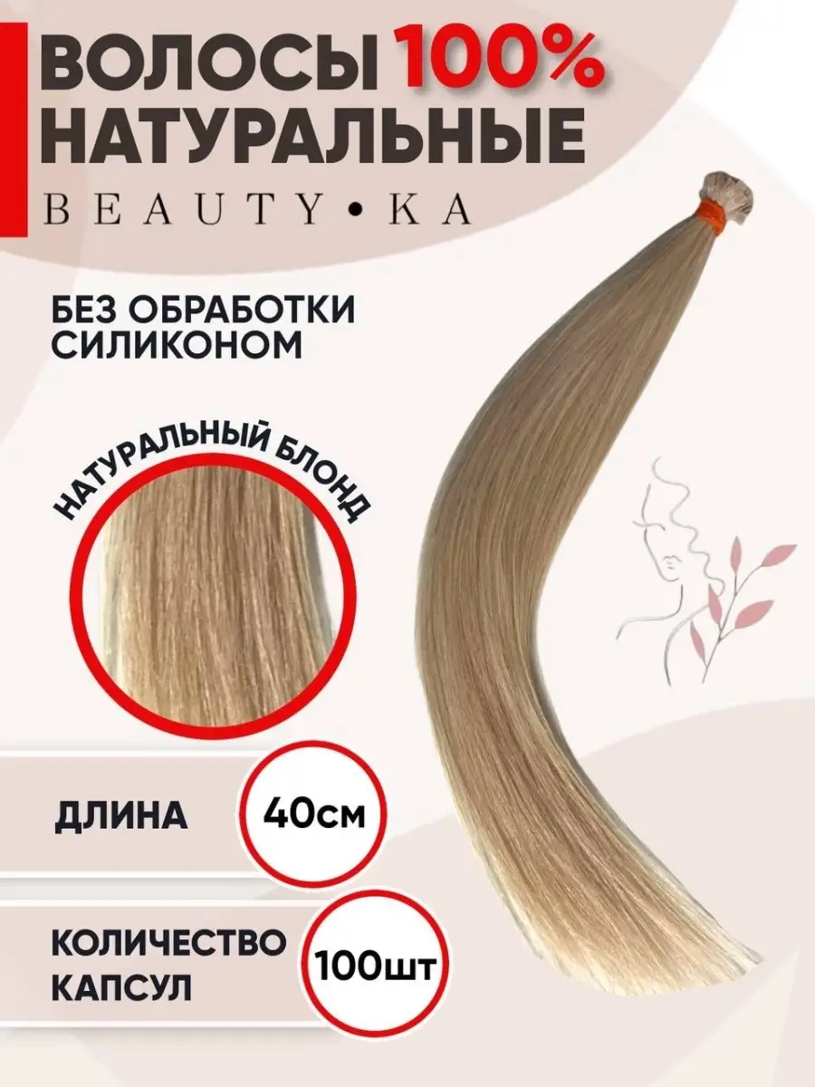 Волосы для наращивания на капсулах 40см BeautyKa Hair 52029228 купить в  интернет-магазине Wildberries