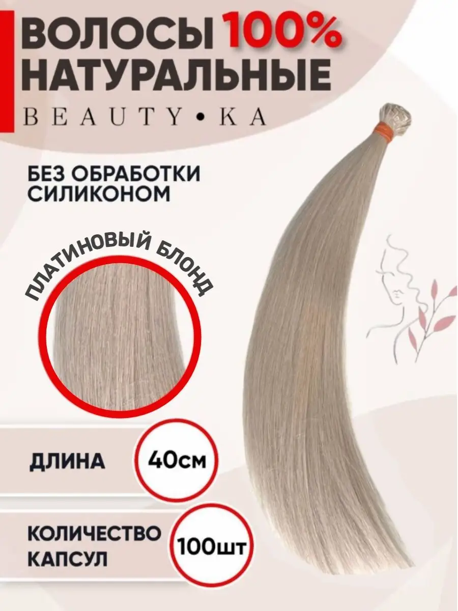 Волосы для наращивания на капсулах 40см BeautyKa Hair 52029229 купить в  интернет-магазине Wildberries