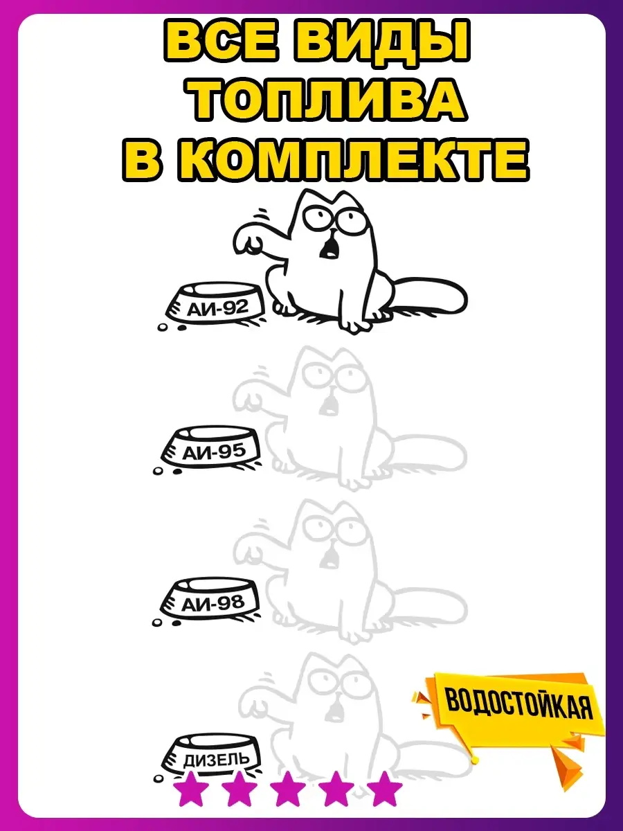 Наклейка на бензобак кот саймон Наклейки Всем 52299985 купить за 165 ₽ в  интернет-магазине Wildberries