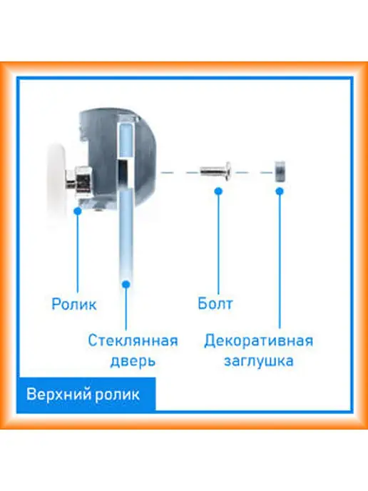Отличная САНТЕХНИКА Ролики для душевой кабины 23 мм колесики на раздвижные двери, 23 колесики на раздвижные, фото 5