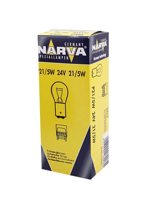 NARVA Лампа 24V P21 5W BAY15d, 5 Вт