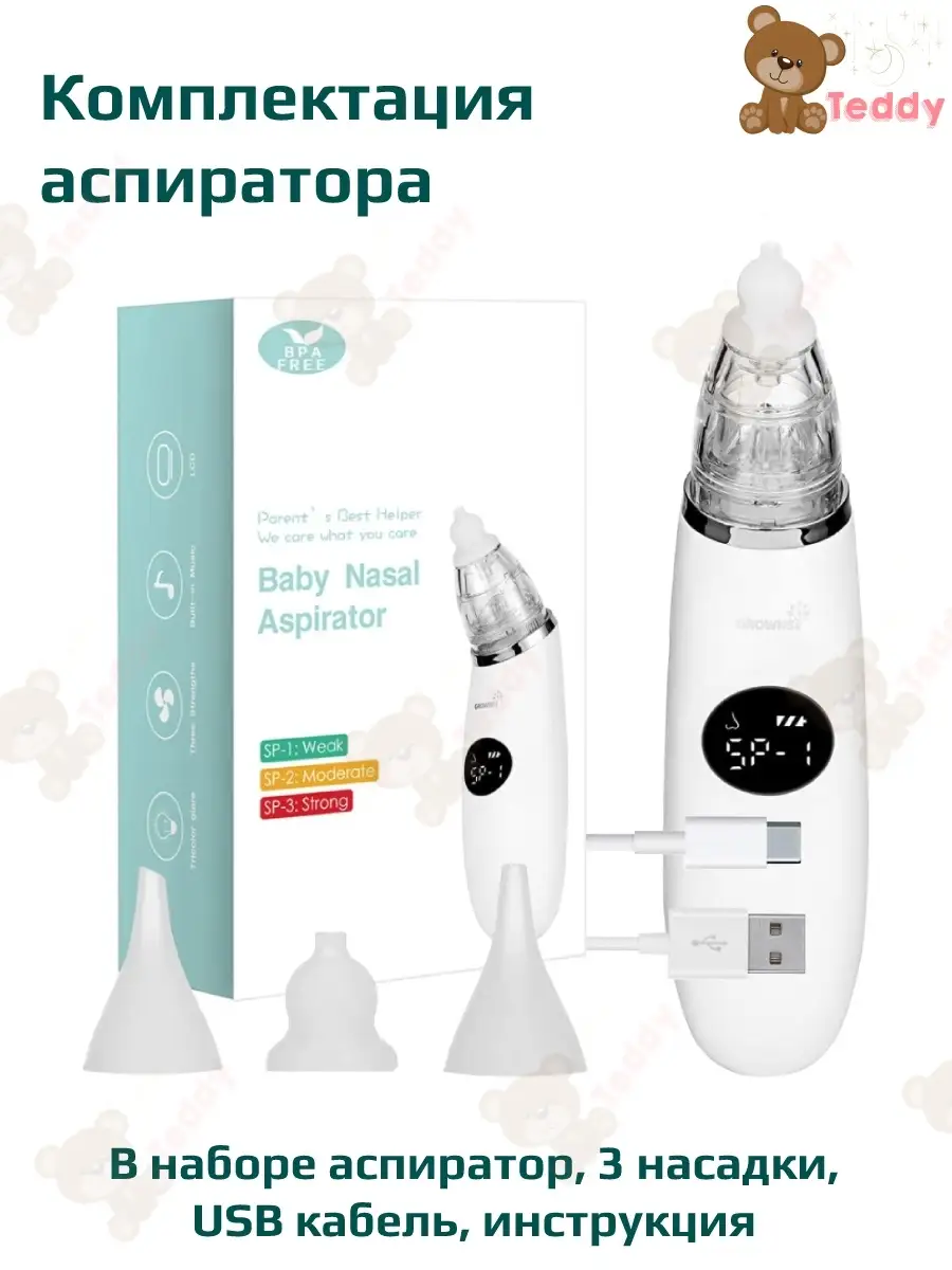 Электрический назальный аспиратор BC-024 Teddy Store 53004115 купить за 1  407 ₽ в интернет-магазине Wildberries