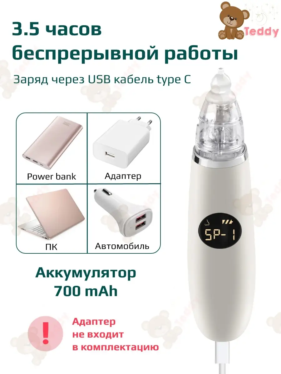 Электрический назальный аспиратор BC-024 Teddy Store 53004115 купить за 1  407 ₽ в интернет-магазине Wildberries