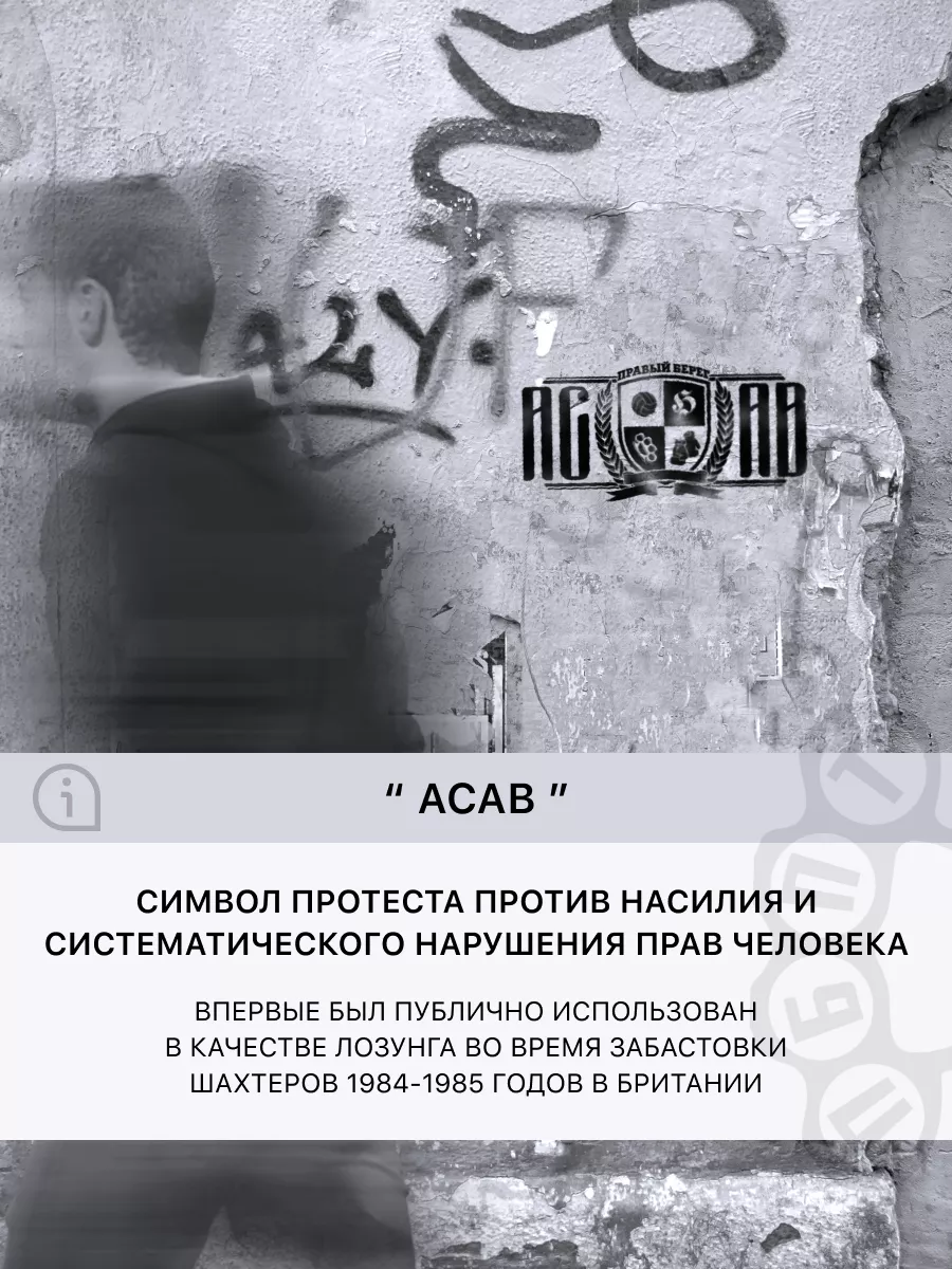 Футболка с принтом Acab Правый Берег 53057093 купить за 1 745 ₽ в  интернет-магазине Wildberries