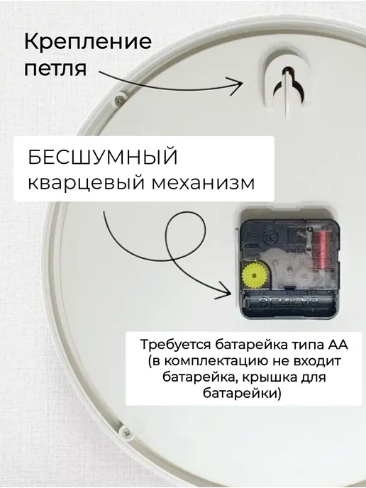 АлмазНН Часы настенные интерьерные белые бесшумные для кухни 22,5, белый, фото 3