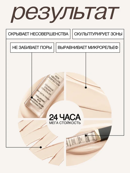 EVELINE Консилер для лица WONDER MATCH кремовый №005 Light Porcelain, бежевый, фото 5