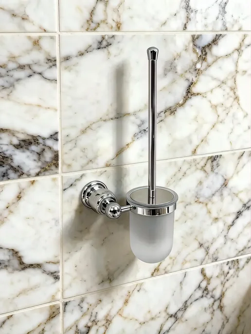 Elvan-bathroom Аксессуар Ерш со стеклянной колбой с держателем, серый, фото 4