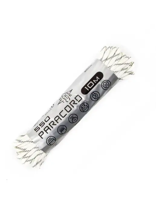 Cord Паракорд 550 светоотражающий (10м, 4мм) WHITE, 10 м
