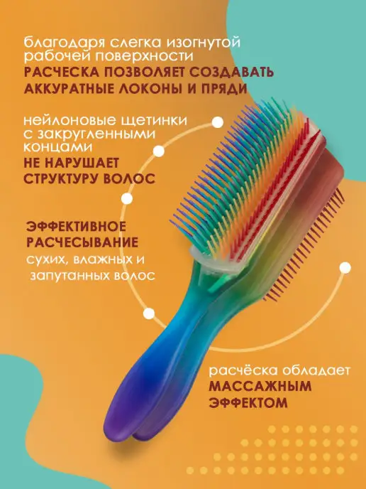 VenusShape Расческа Радуга, голубой, фото 2