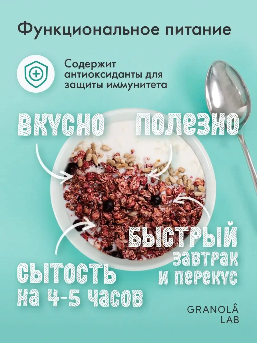 Гранола без сахара натуральная хрустящая со смородиной GRANOLA.LAB 53524663  купить в интернет-магазине Wildberries