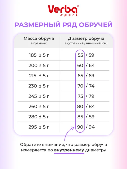 Verba Sport Обруч гимнастический для художественной гимнастики 70 см, вариант, фото 4