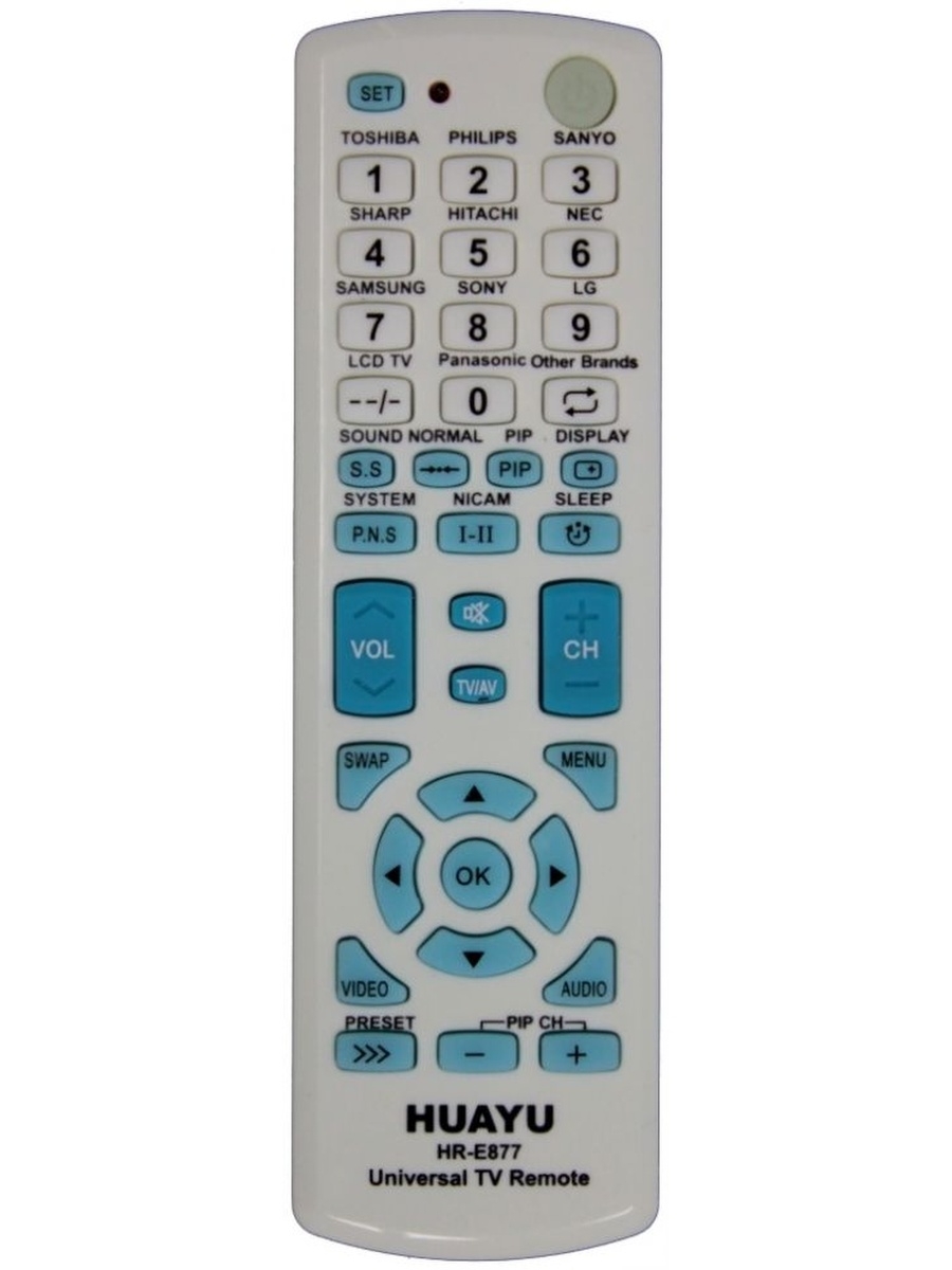 Пульт ду huayu. Пульт Huayu HR-e877. Пульт Huayu HR-e877 Universal TV Remote. Пульт для телевизора Huayu HR-e877, универсальный. Пульт универсальный HR-e877 Blue TV Huayu.